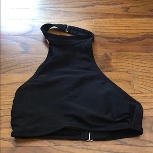 black halter bikini top